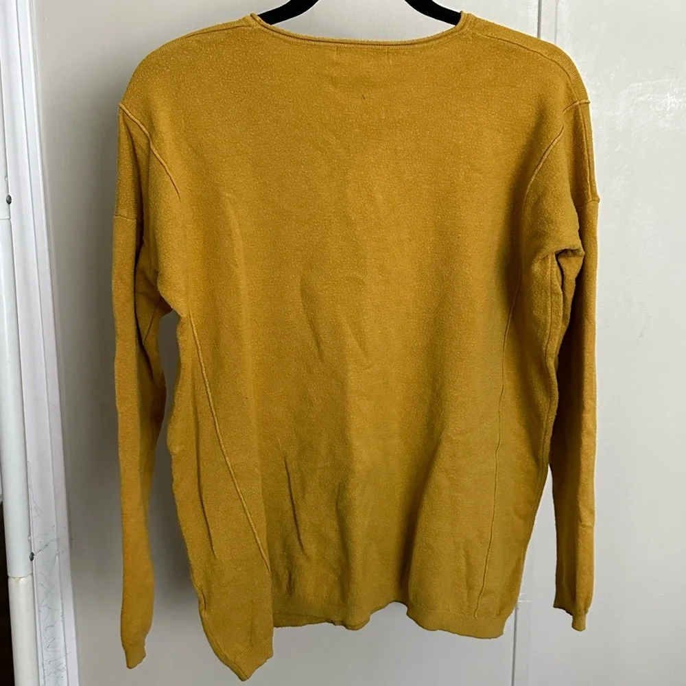 Orange Creek Women’s Mustard Yellow Crewneck Sweater size S/M - Picture 5 of 6